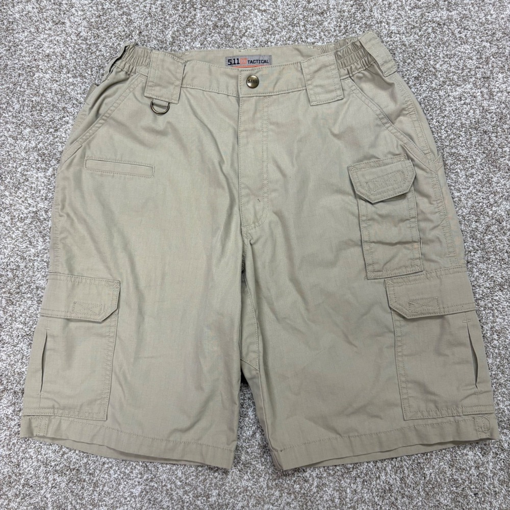 5.11 Tactical Cargo Shorts Mens 30 Khaki Tan Ripstop Pocket Utility 11" Inseam